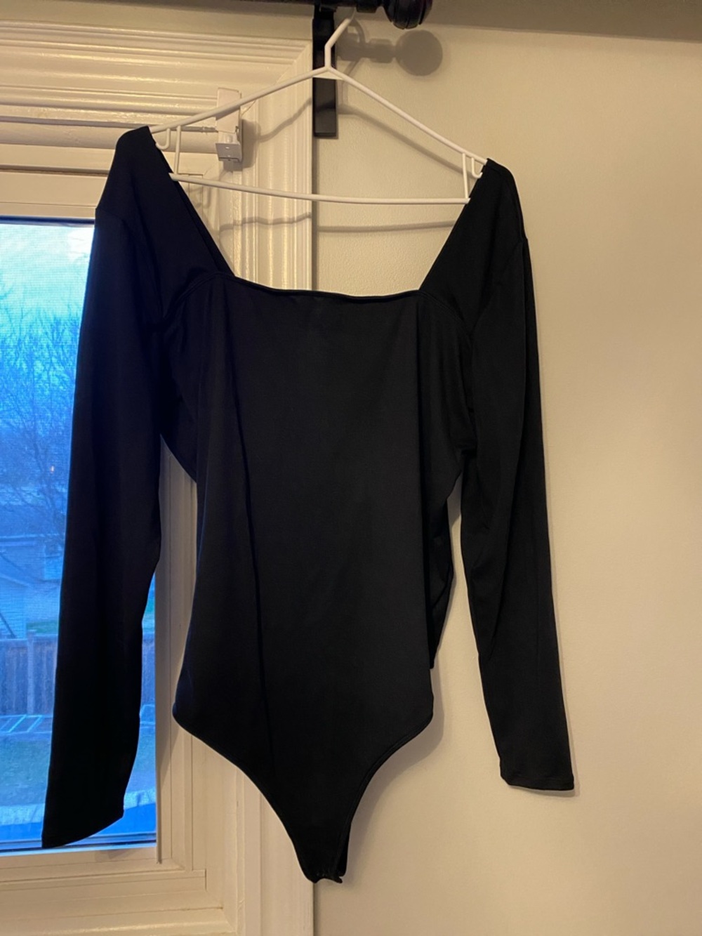 Hollister Black Long-Sleeve Square Neck Bodysuit